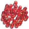 25 8mm Faceted Two Tone Light Topaz Red Firepolish Beads